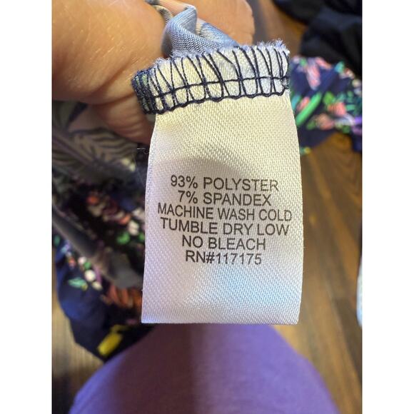 Beach Break Strapless Tropical Print Wide Leg Jumpsuit & Bolero Sweater Size XL - Picture 9 of 14